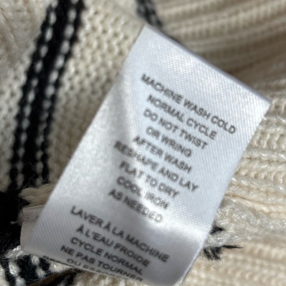 T Tahari Cream and Black Stripe Cropped Sweater, Small - Picture 12 of 13